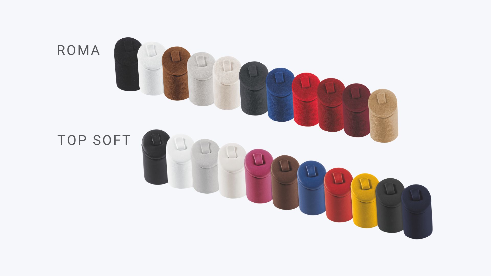 ROMA et TOP SOFT - une variété de couleurs pour vos bustes de bijoux ROMA et TOP SOFT - une variété de couleurs pour vos bustes de bijoux