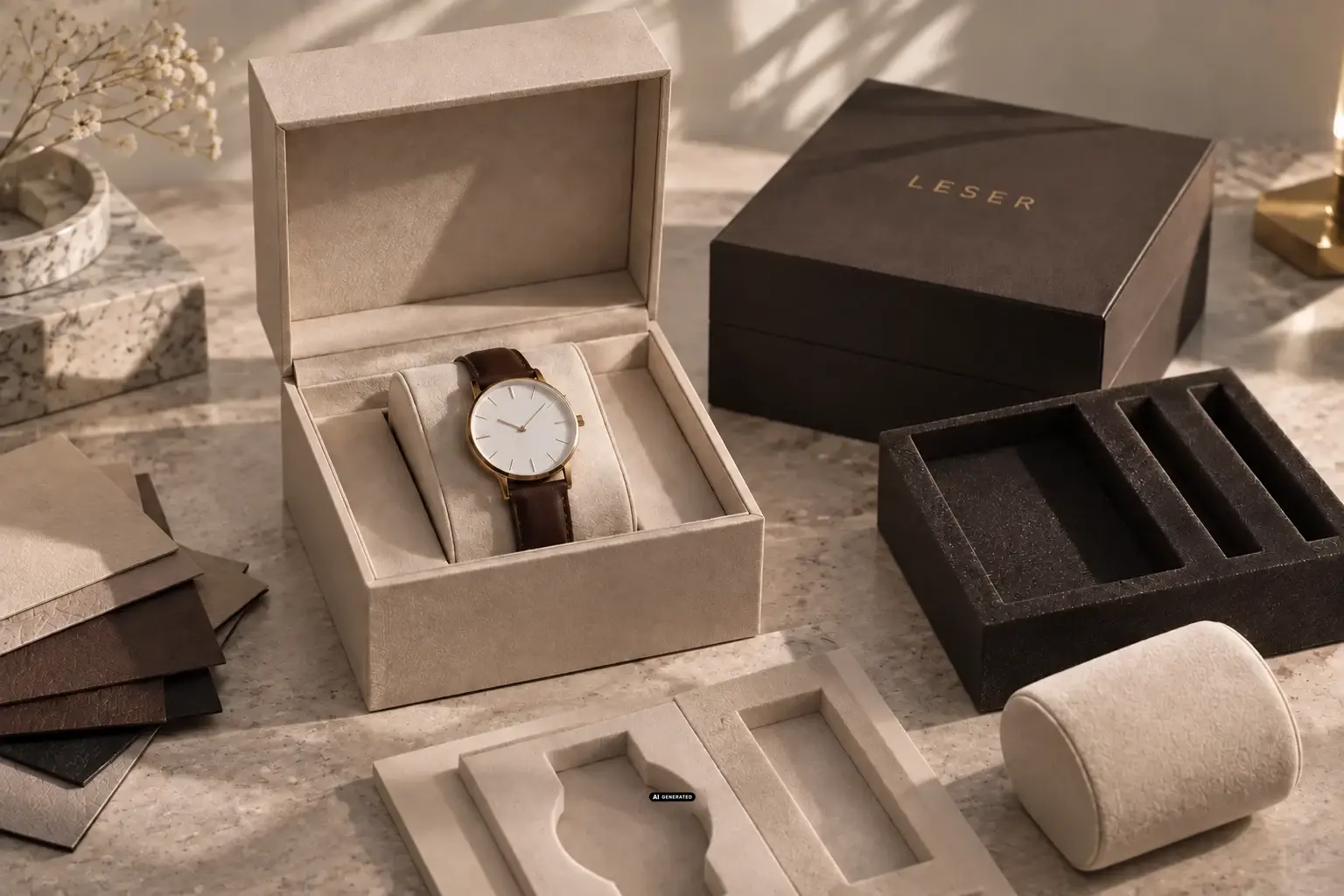 C'est l'intérieur qui fait la différence : coussins pour montres et calages